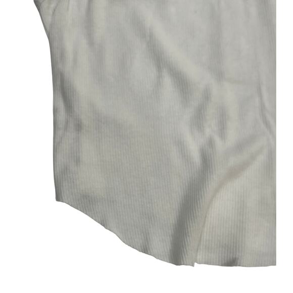 M2-53 SUNDAYS We Are Sundays Women's Crop Tank Top Ribbed Raw Hem White XS - Picture 3 of 6